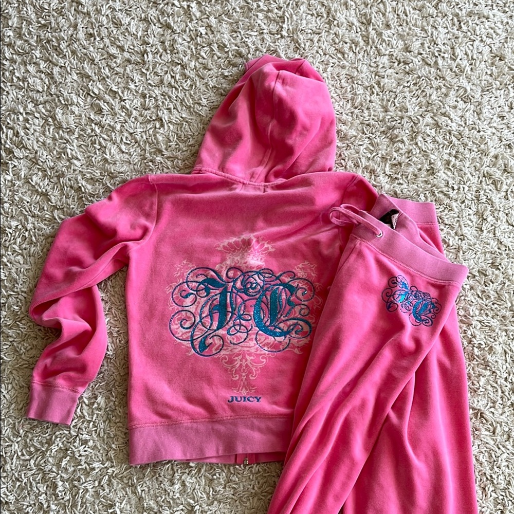 Juicy Couture Pink Butterfly Embellished Hoodie